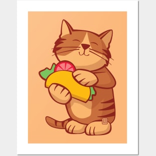 Cat with Taco Posters and Art